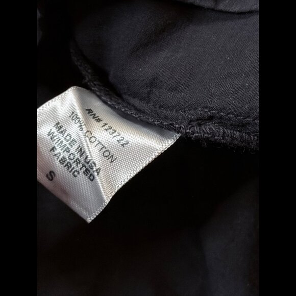 Xirena Shirt Small Womens Black Short Sleeve Collared Roll Tab Button Down Top - Picture 8 of 9